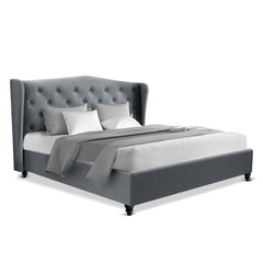 Artiss Bed Frame Queen Size Grey PIER