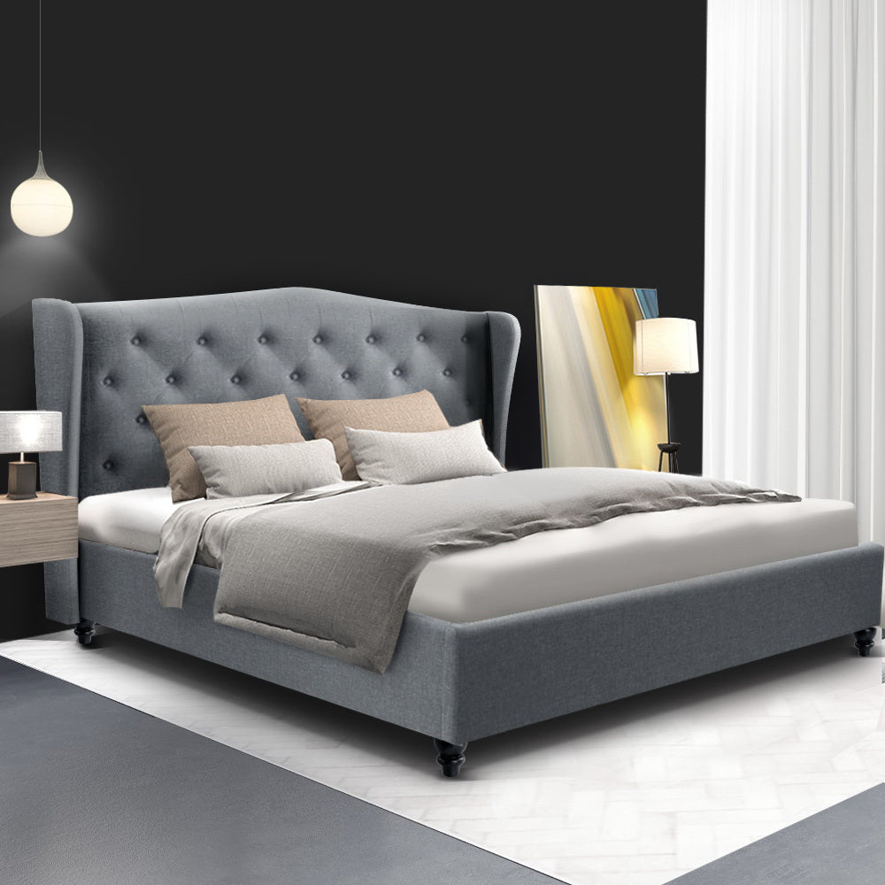 Artiss Bed Frame Queen Size Grey PIER