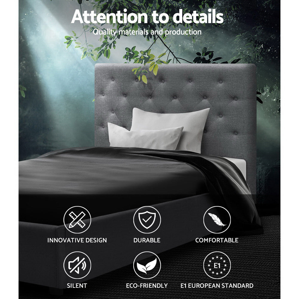 Artiss Bed Frame King Single Size Gas Lift Grey VILA