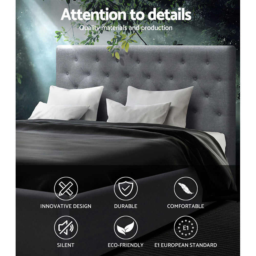 Artiss Bed Frame Queen Size Gas Lift Grey VILA