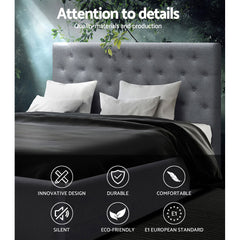 Artiss Bed Frame Queen Size Gas Lift Grey VILA