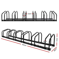 Weisshorn 6 Bike Stand Rack Bicycle Storage Floor Parking Holder Cycling Black