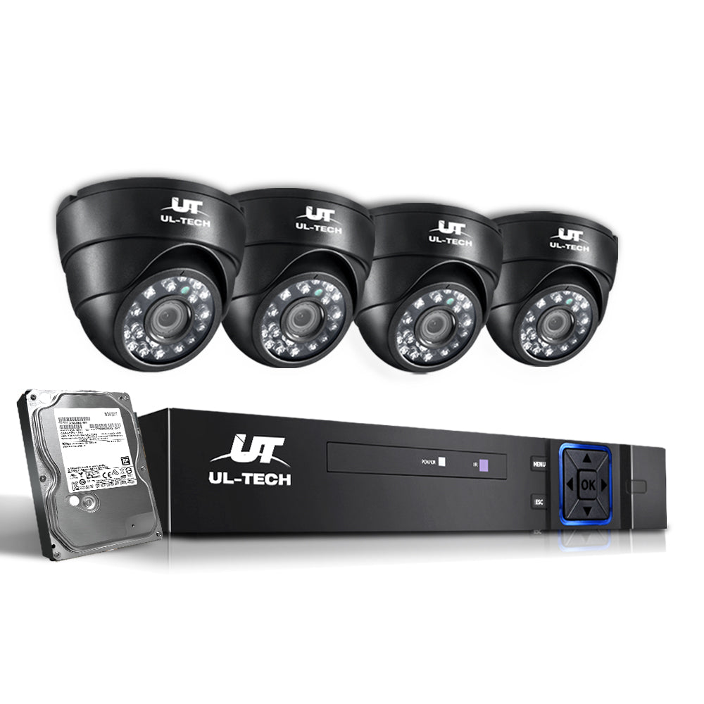 UL-tech CCTV Security System 4CH DVR 4 Cameras 1TB Hard Drive