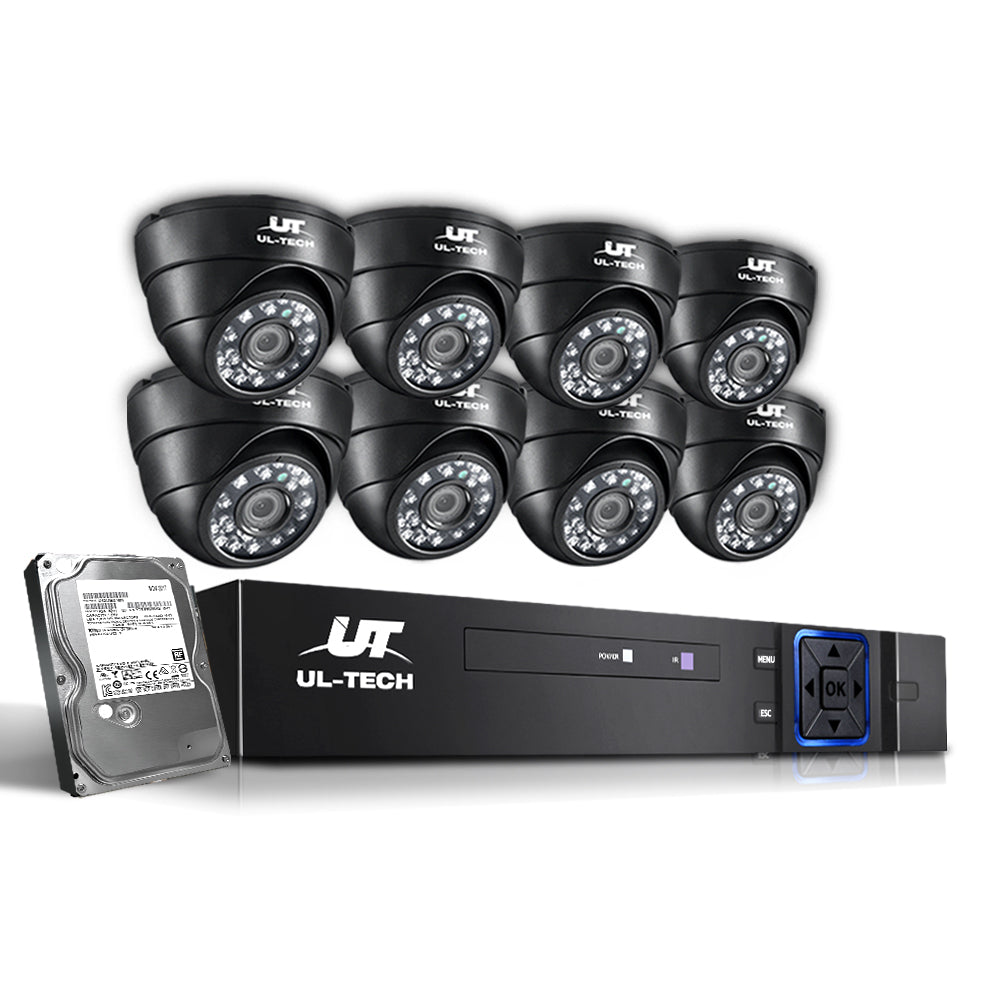UL-tech CCTV Security System 8CH DVR 8 Cameras 1TB Hard Drive