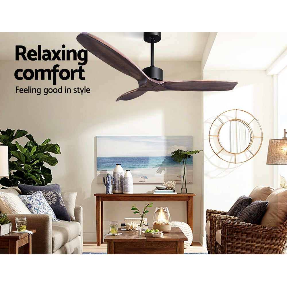 Devanti 52'' Ceiling Fan AC Motor 3 Blades w/Remote - Dark Wood