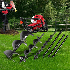 Giantz Post Hole Diggers 92CC Petrol Digger Extension Auger Bits