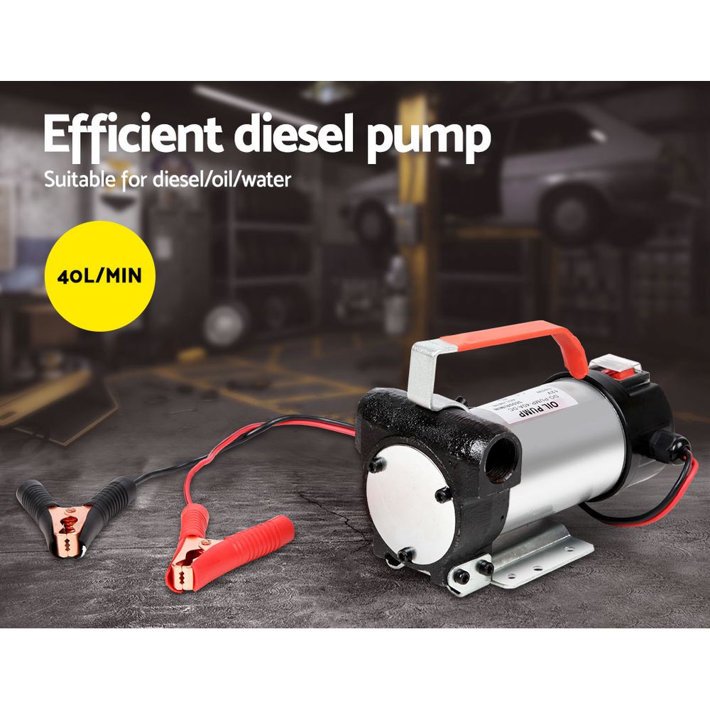 Giantz 12V Diesel Transfer Pump Extractor Oil Fuel Electric Bowser Auto Display