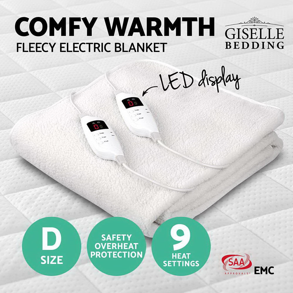 Giselle Bedding Double Size Electric Blanket Fleece