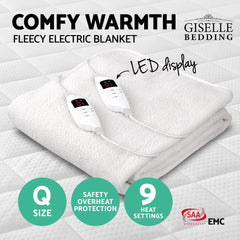 Giselle Bedding Queen Size Electric Blanket Fleece