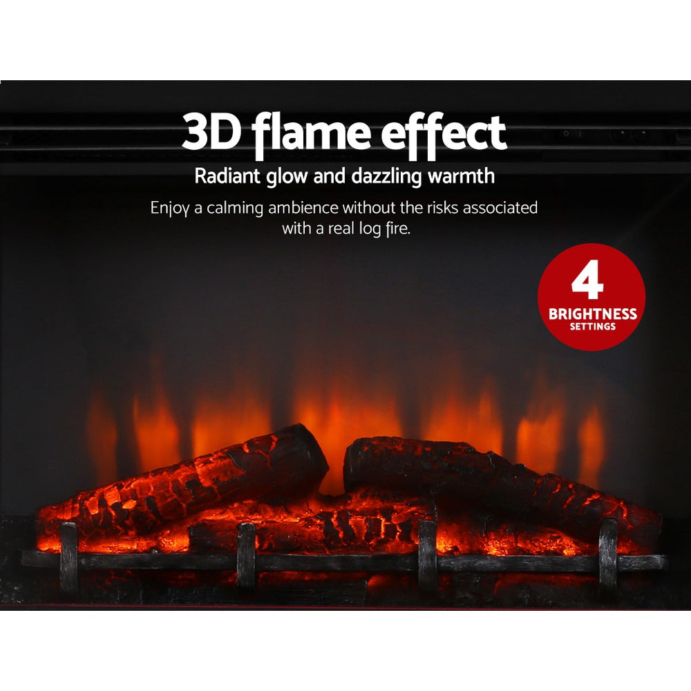 Devanti Electric Fireplace Fire Heater 2000W Black