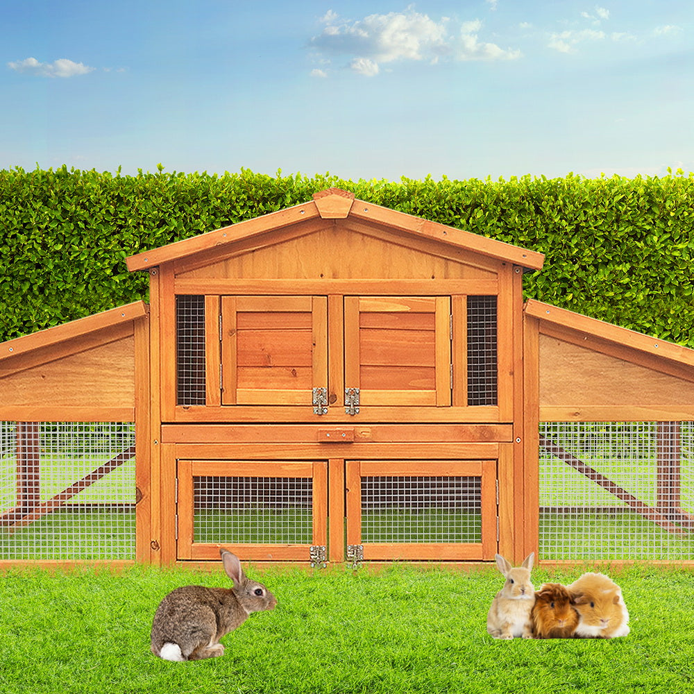 i.Pet Chicken Coop Rabbit Hutch 169cm x 52cm x 72cm Large House Outdoor Wooden Run Cage