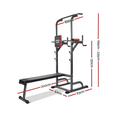 Everfit Weight Bench Chin Up Bar Bench Press Home Gym 380kg Capacity