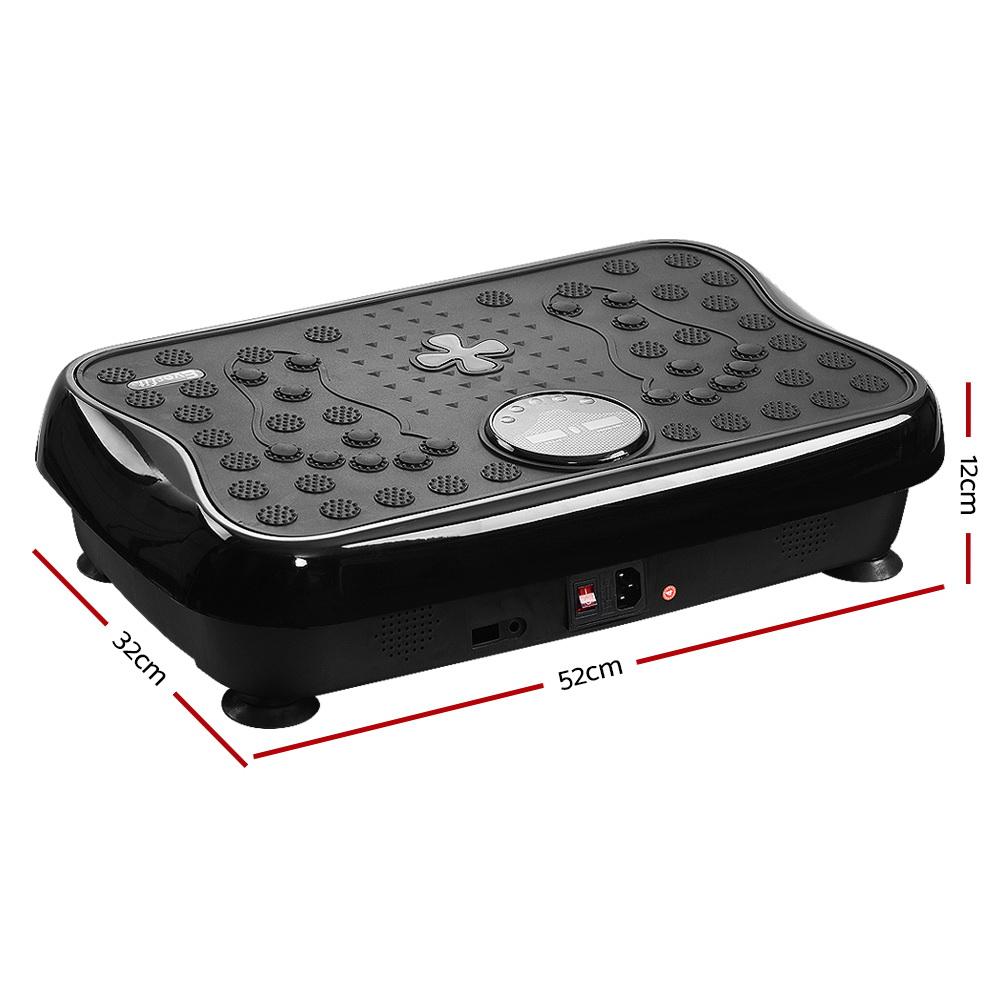 Everfit Vibration Machine Platform Vibrator With Resistance Rope Home Gym Black