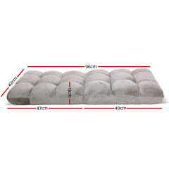 Artiss Lounge Sofa Bed Flannel Fabric Grey