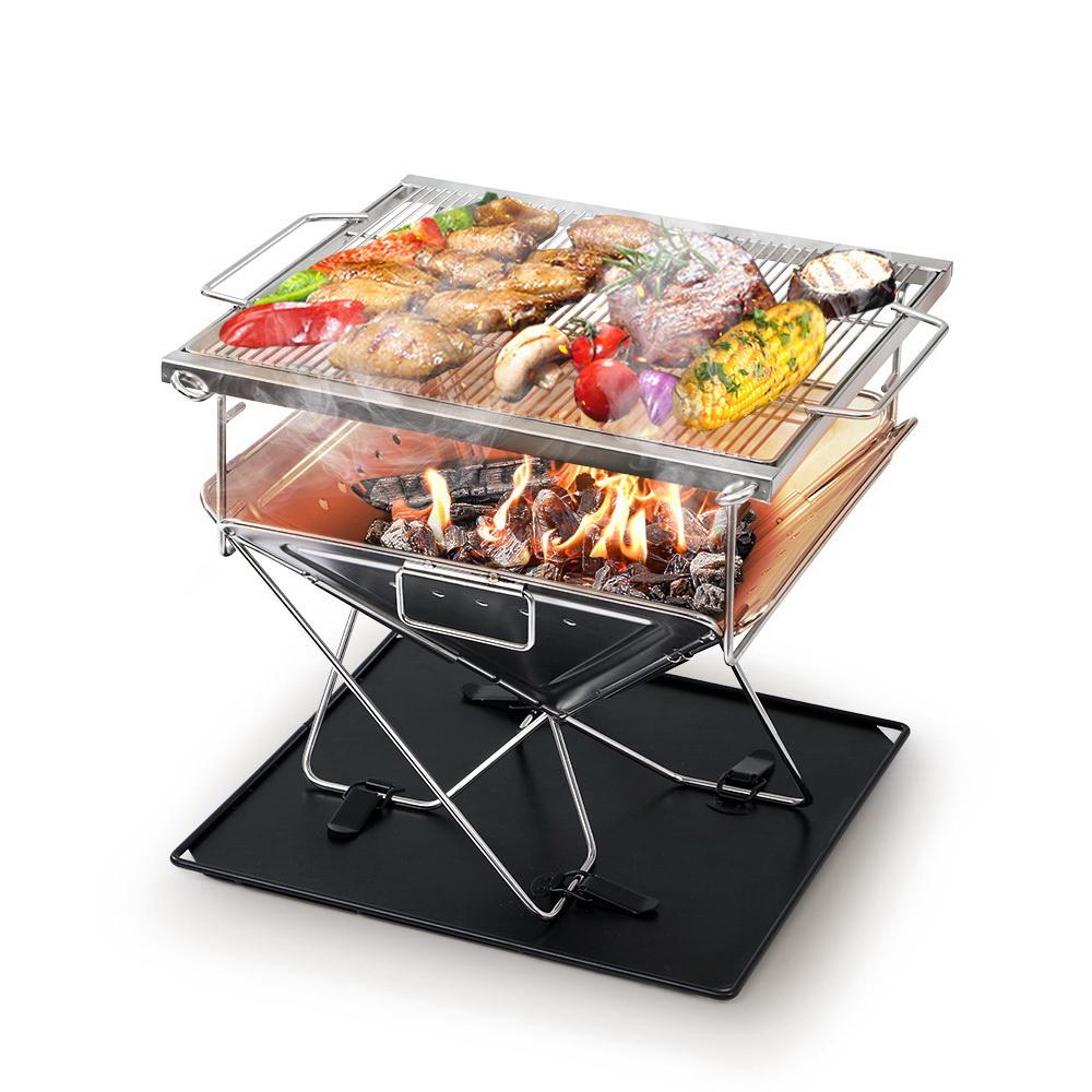 Grillz Fire Pit BBQ Grill with Carry Bag Camping