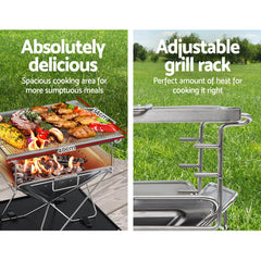 Grillz Fire Pit BBQ Grill with Carry Bag Camping