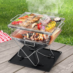 Grillz Fire Pit BBQ Grill with Carry Bag Camping