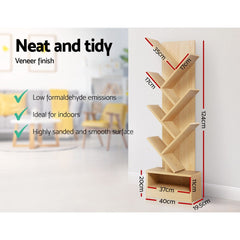 Artiss Tree Bookshelf 7 Tiers - ECHO Oak