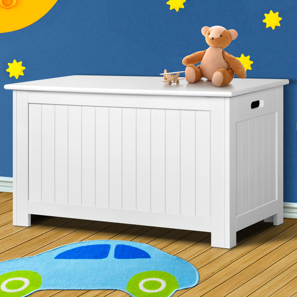Keezi Kids Toy Box Chest Storage Blanket Children Clothes Room Organiser White