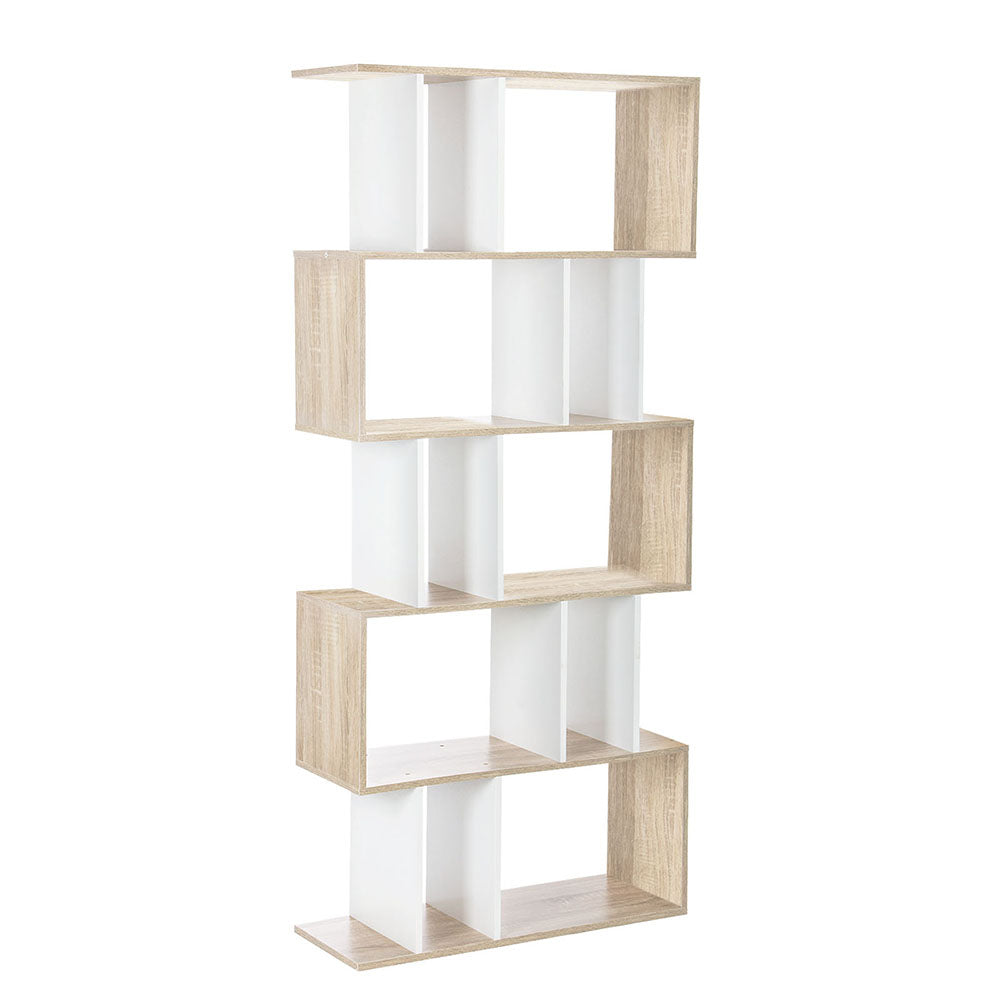 Artiss Bookshelf 5 Tiers - RITA White and Oak