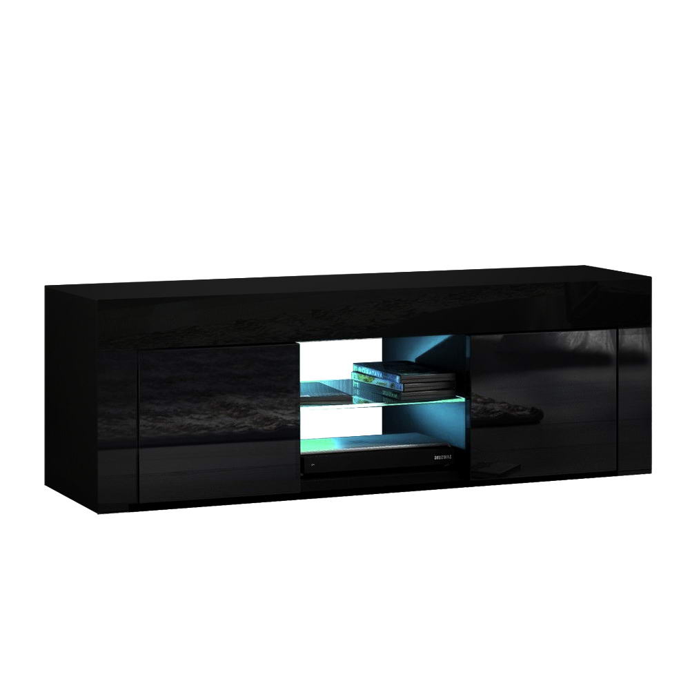 Artiss Entertainment Unit TV Cabinet LED 130cm Black Angus