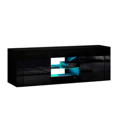 Artiss Entertainment Unit TV Cabinet LED 130cm Black Angus