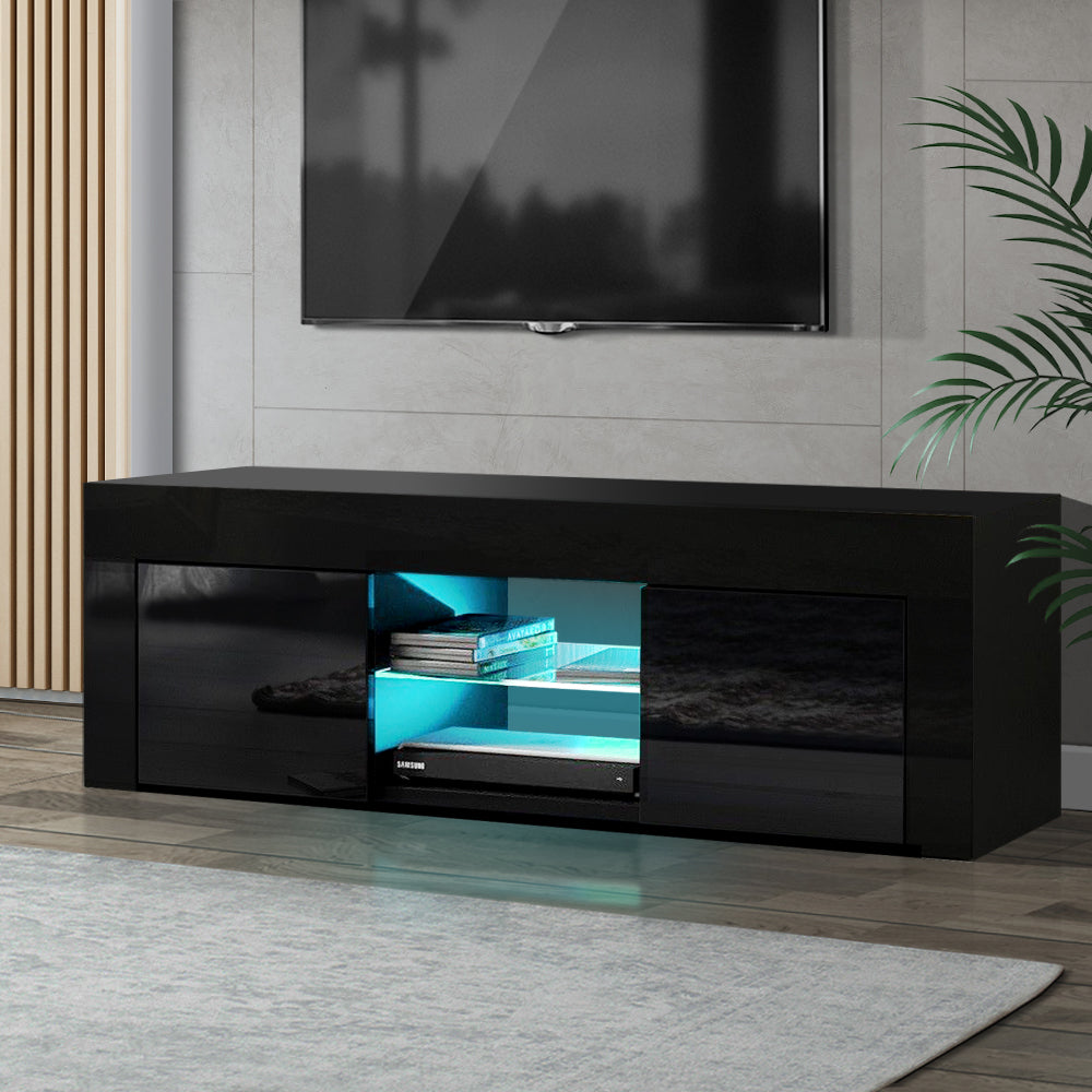 Artiss Entertainment Unit TV Cabinet LED 130cm Black Angus