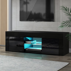 Artiss Entertainment Unit TV Cabinet LED 130cm Black Angus