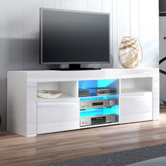 Artiss Entertainment Unit TV Cabinet LED 145cm White Angus