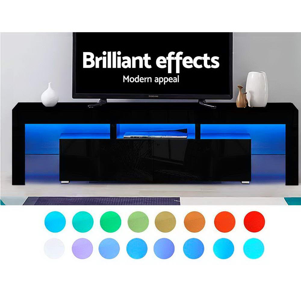 Artiss Entertainment Unit TV Cabinet LED 189cm Black Elo