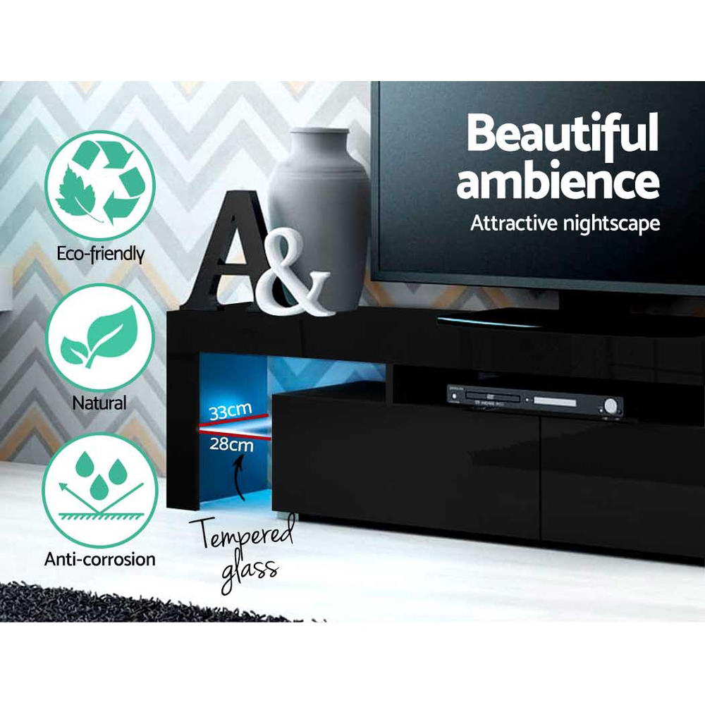 Artiss Entertainment Unit TV Cabinet LED 189cm Black Elo