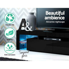 Artiss Entertainment Unit TV Cabinet LED 189cm Black Elo
