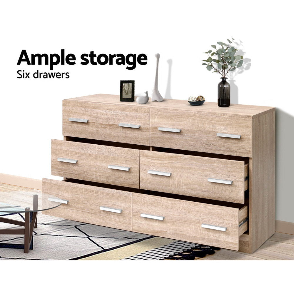 Artiss 6 Chest of Drawers - VEDA Pine