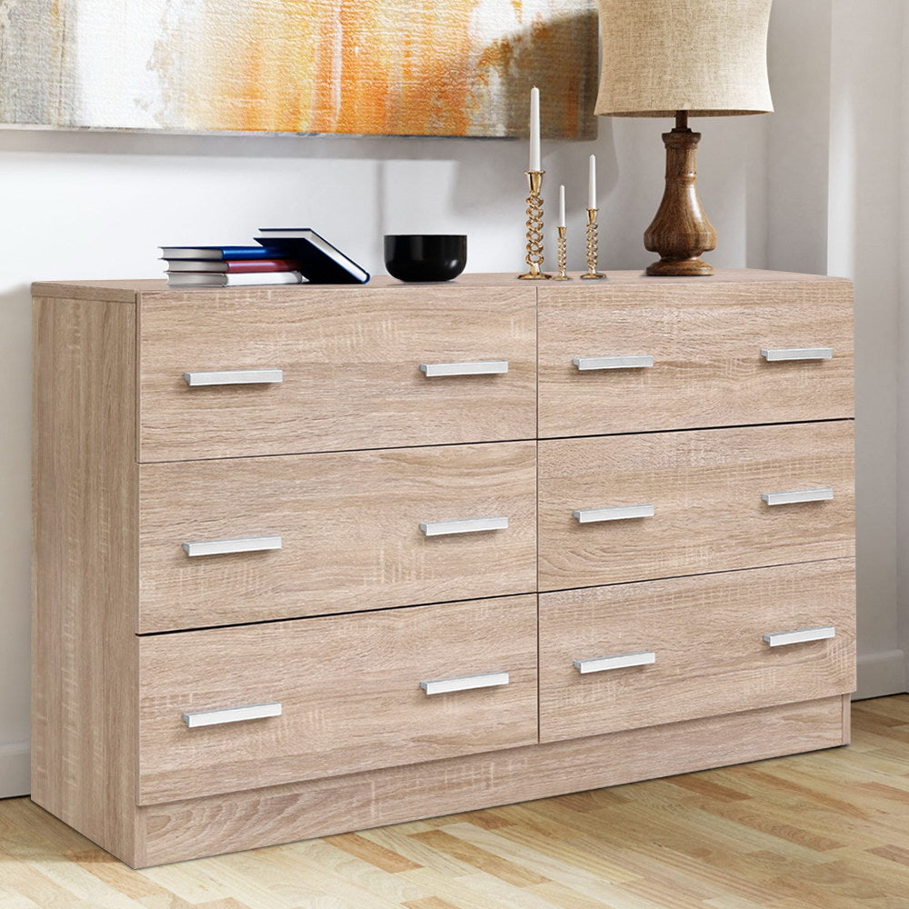 Artiss 6 Chest of Drawers - VEDA Pine