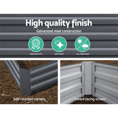 Green Fingers Garden Bed 180x90cm Planter Box Raised Container Galvanised Steel