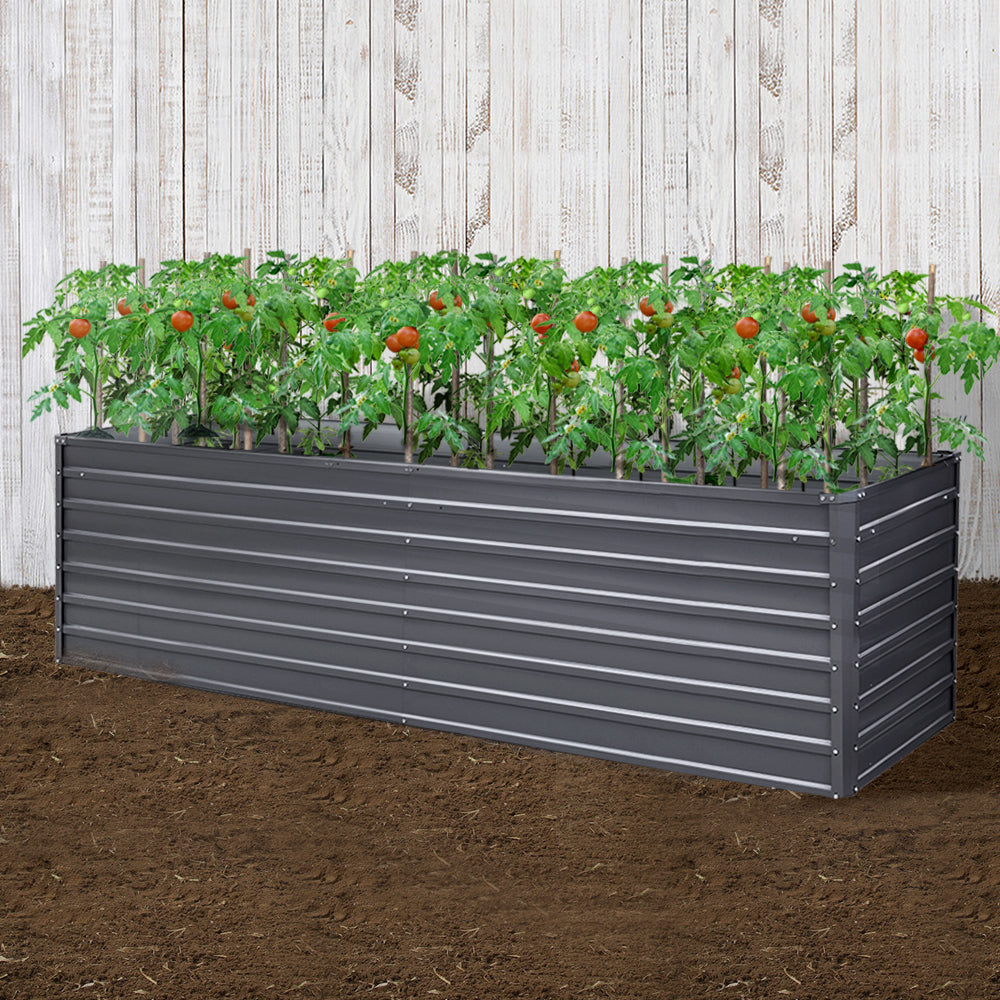 Greenfingers Garden Bed 320x80x77cm Planter Box Raised Container Galvanised Herb