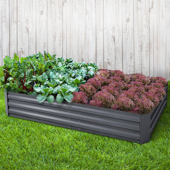 Greenfingers 2x Garden Bed 210x90cm Planter Box Raised Container Galvanised Herb