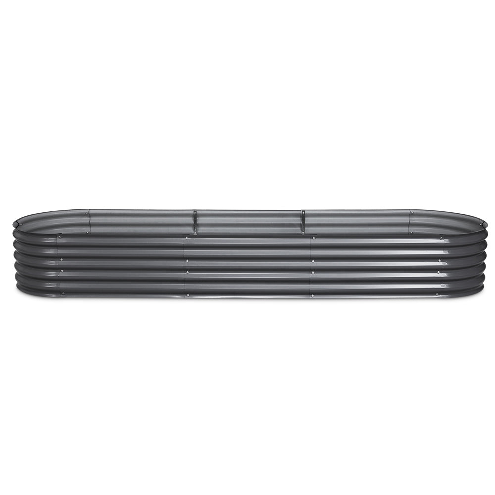 Green Fingers Garden Bed 320X80X42cm Oval Planter Box Raised Container Galvanised
