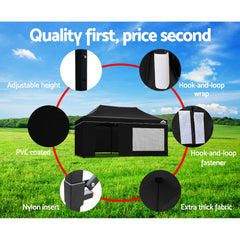 Instahut Gazebo 3x6 Pop Up Marquee Folding Tent Wedding Gazebos Camping Outdoor Shade Canopy Black