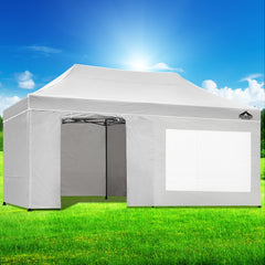 Instahut Gazebo 3x6 Pop Up Marquee Folding Tent Wedding Gazebos Camping Outdoor Shade Canopy White