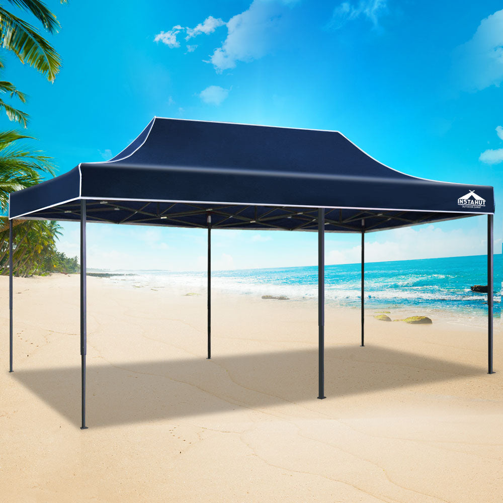 Instahut Gazebo Pop Up Marquee 3x6m Folding Tent Wedding Outdoor Camping Canopy Gazebos Shade Navy