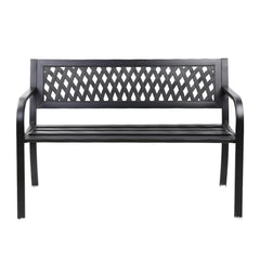 Gardeon Outdoor Garden Bench Seat Steel Outdoor Furniture 2 Seater Park Black