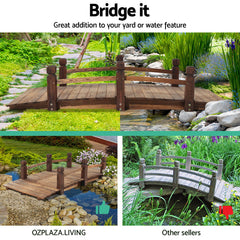Gardeon Garden Decor Outdoor Ornament Wooden Bridge 160cm