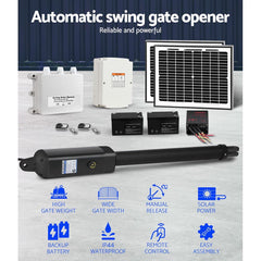 LockMaster Swing Gate Opener Automatic Solar Power 20W 600KG