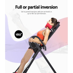 Everfit Inversion Table Gravity Exercise Inverter Back Stretcher Home Gym Black