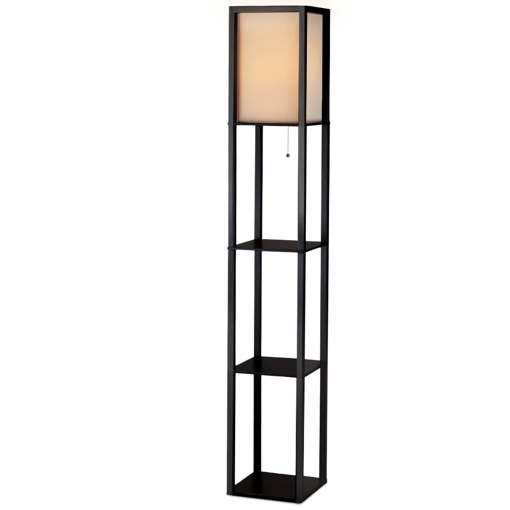 Artiss Floor Lamp 3 Tier Shelf Shelf Storage LED Light Stand Home Room Vintage Black
