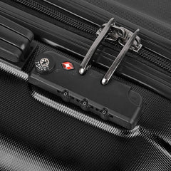 Wanderlite 2Set 20-28 Inch Luggage with TSA Lock Spinner Travel Suitcase Carry On Hard Shell Luggage Case Black