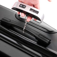 Wanderlite 2Set 20-28 Inch Luggage with TSA Lock Spinner Travel Suitcase Carry On Hard Shell Luggage Case Black