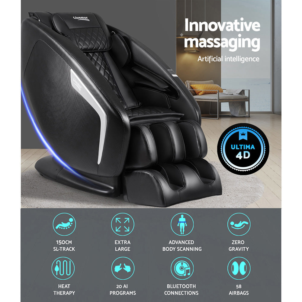 Livemor 3D Massage Chair Electric Recliner Massager Delmue
