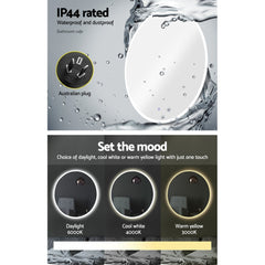 Embellir Wall Mirror 80cm with Led light Makeup Home Decor Bathroom Round Vanity